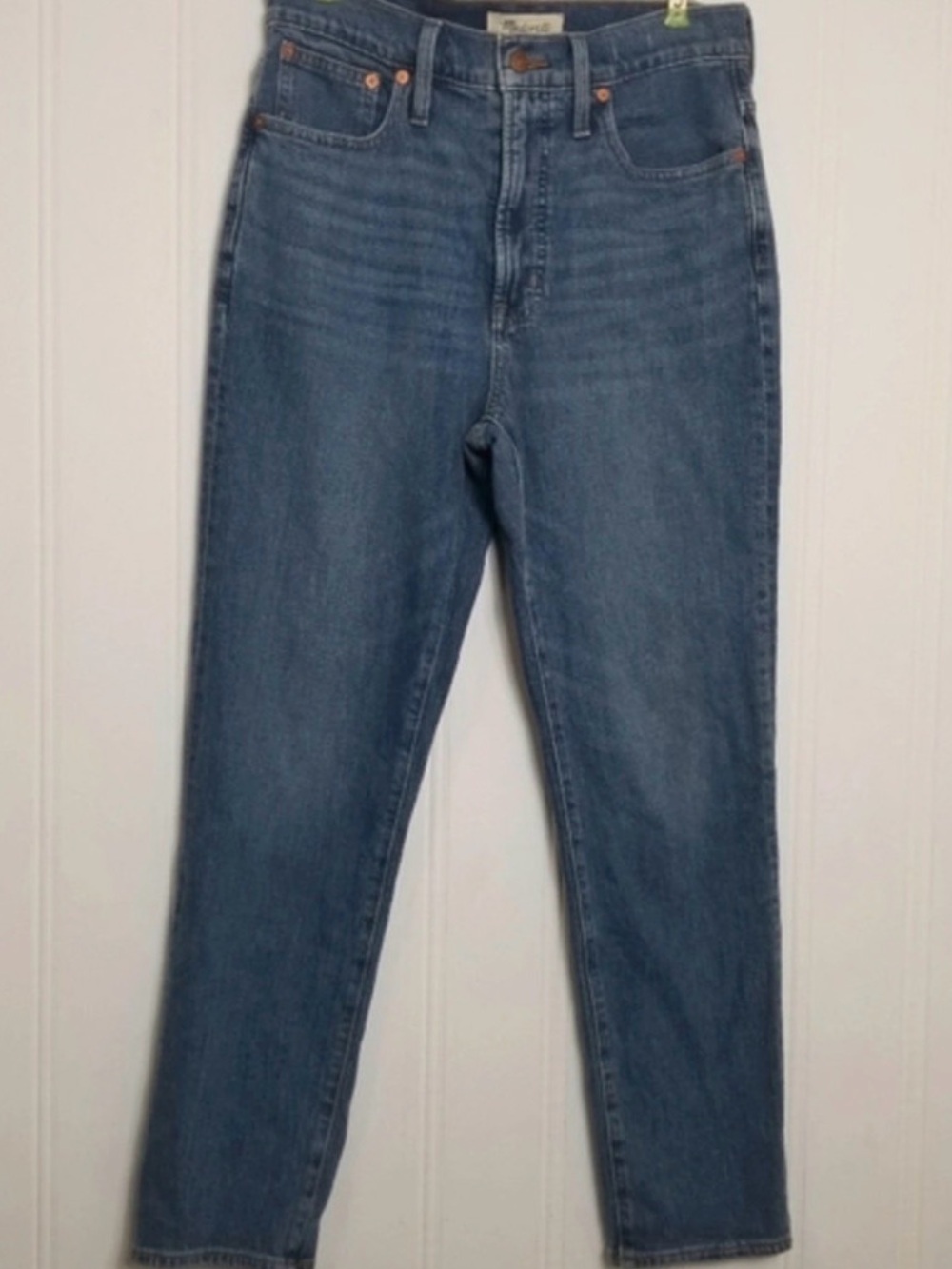 Madewell High-Rise Straight-Leg Jeans in Medium Blue